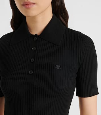 Cropped-Polohemd aus Rippstrick | Courrèges