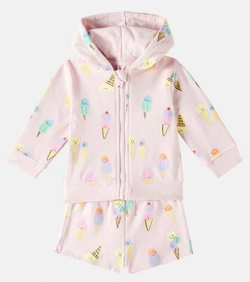 Baby cotton hoodie and sweatshorts set | Stella McCartney Kids