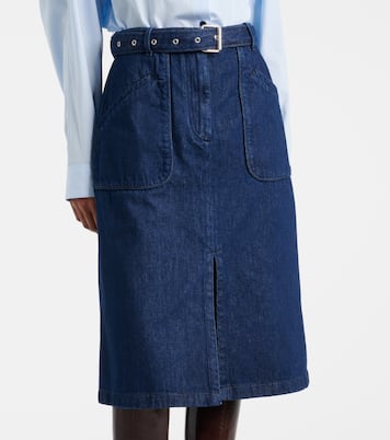 Falda midi de denim | Dries Van Noten