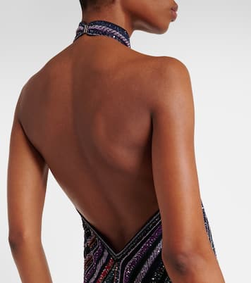 Robe aus Häkelstrick mit Pailletten | Missoni