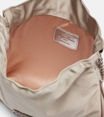 Pilgrim Mini embellished satin bucket bag | Roger Vivier