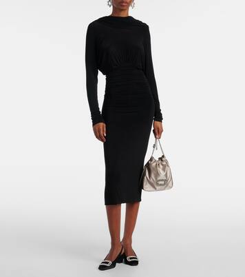 Pilgrim Mini embellished satin bucket bag | Roger Vivier