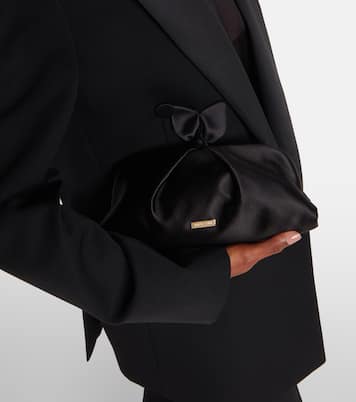 Bow Tie Small velvet clutch  | Aquazzura