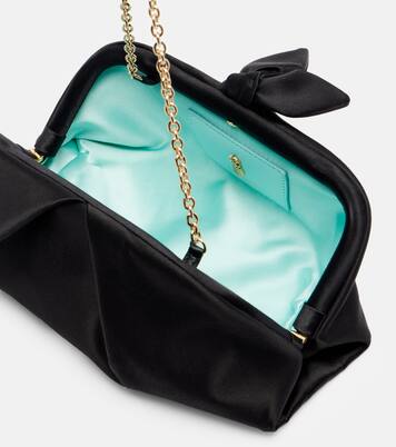 Bow Tie Small velvet clutch  | Aquazzura