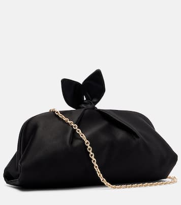Bow Tie Small velvet clutch  | Aquazzura