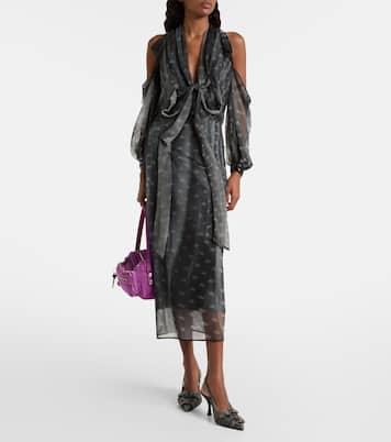 Draped printed sheer jersey midi dress | Acne Studios