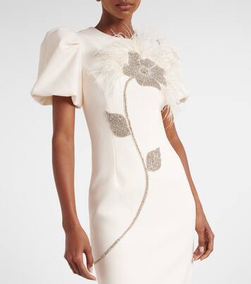 Robe de cocktail en crêpe à ornements | Rebecca Vallance