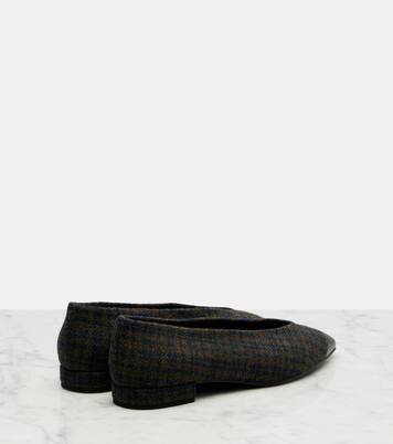 Ballerinas Rebecca aus Tweed mit Leder | Loro Piana
