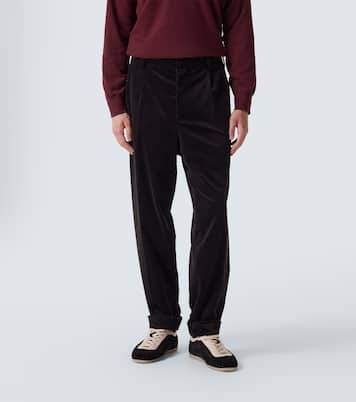 Cotton-blend corduroy straight pants | Brunello Cucinelli