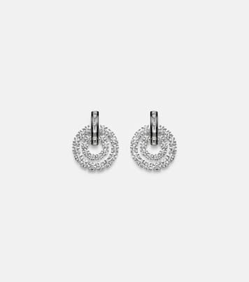 Boucles d’oreilles Diana en or blanc 18 ct, émail et diamants | Kamyen