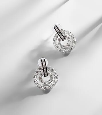Boucles d’oreilles Diana en or blanc 18 ct, émail et diamants | Kamyen