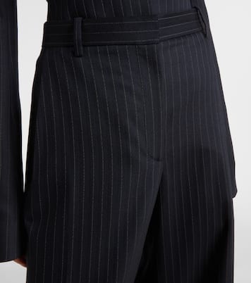 Linden细条纹高腰阔腿裤 | Khaite