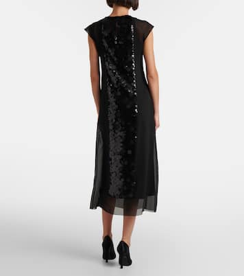 Midikleid Boulle aus Chiffon mit Pailletten | Joseph