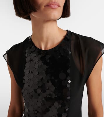 Midikleid Boulle aus Chiffon mit Pailletten | Joseph