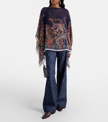 Poncho aus Crêpe de Chine aus Seide  | Etro