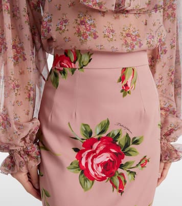 Floral silk-blend midi skirt | Dolce&Gabbana