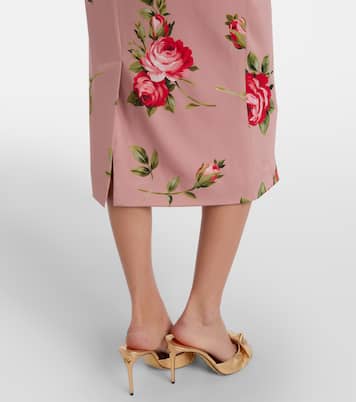 Floral silk-blend midi skirt | Dolce&Gabbana