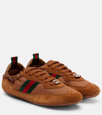 Gucci Shift suede-trimmed sneakers | Gucci