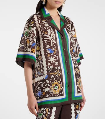 Maroc printed oversized ramie shirt | Alémais