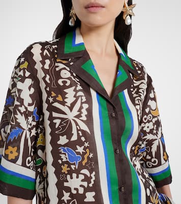 Maroc printed oversized ramie shirt | Alémais