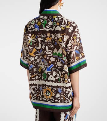 Maroc printed oversized ramie shirt | Alémais