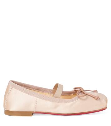 Baballet绉纱缎布芭蕾舞平底鞋 | Christian Louboutin Kids