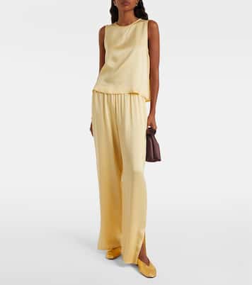 Loreto silk charmeuse wide-leg pants | Asceno
