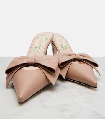 Bow-detail leather mules | Valentino Garavani