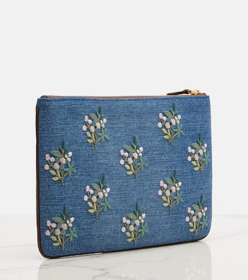 VLogo embroidered denim pouch | Valentino Garavani