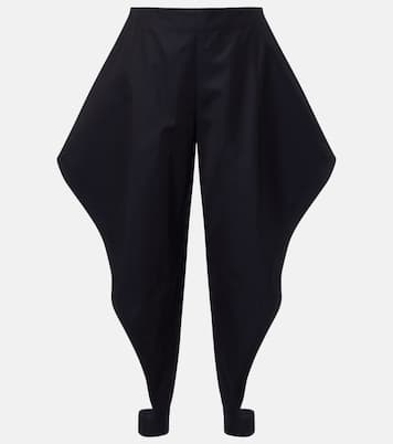 Ruffled cotton gabardine tapered pants | Alaïa