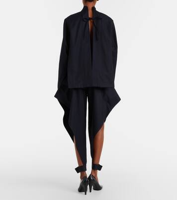 Ruffled cotton gabardine tapered pants | Alaïa