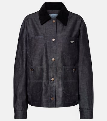Cotton and linen chambray jacket | Prada