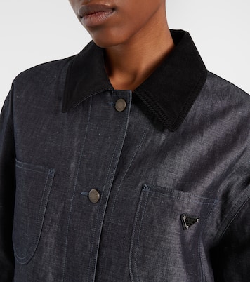Cotton and linen chambray jacket | Prada
