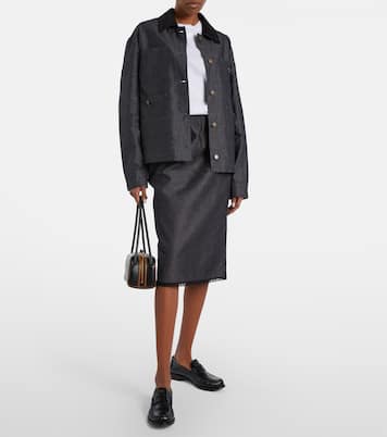 Cotton and linen chambray jacket | Prada