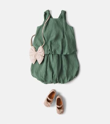 Bolso al hombro Klasina de lino con piel | Donsje