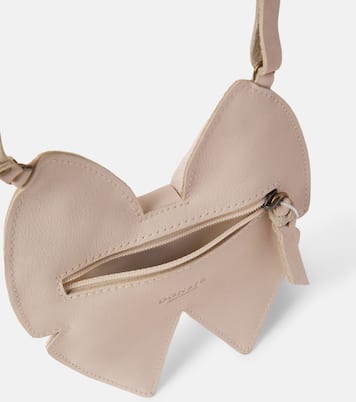 Bolso al hombro Klasina de lino con piel | Donsje