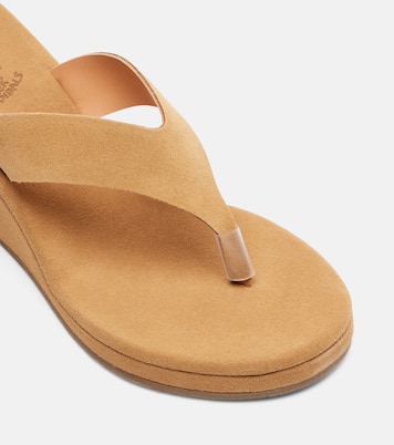Charys suede wedge thong sandals | Ancient Greek Sandals