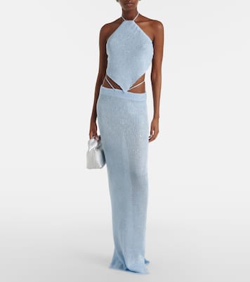 Liz sequined halterneck top | Bananhot