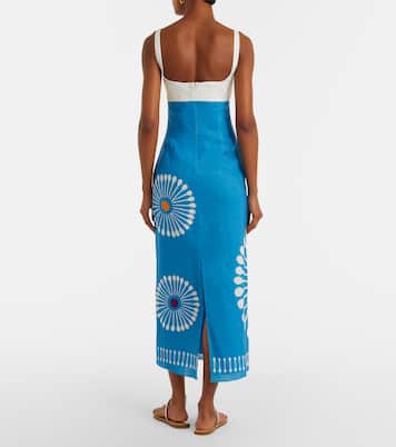 Nara cutout floral linen midi dress | Cala de la Cruz