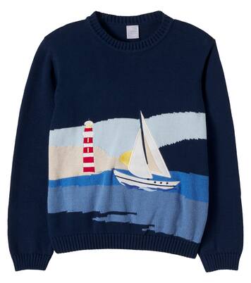 Intarsia cotton sweater | Pepa London