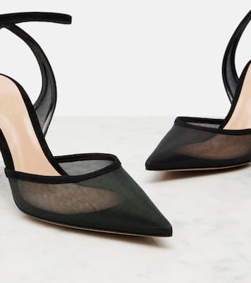 Dorotea suede-trimmed slingback pumps | Gianvito Rossi