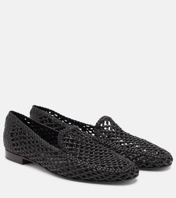 Soft woven leather slip-on shoes | Le Monde Béryl