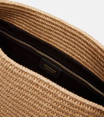 Schultertasche Medium aus Raffiabast | Ferragamo