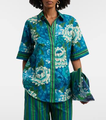 Margo oversized printed cotton shirt | Alémais