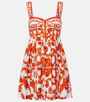 Minikleid Majolica aus Baumwollpopeline | Dolce&Gabbana
