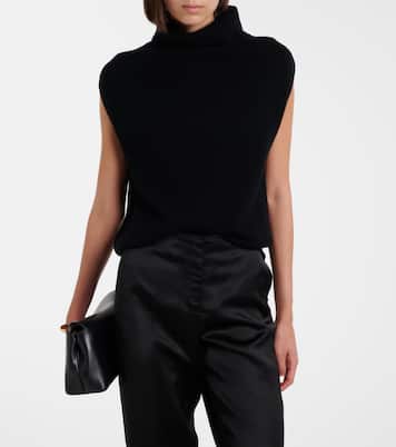 Turtleneck wool and cashmere sweater vest | Jardin des Orangers