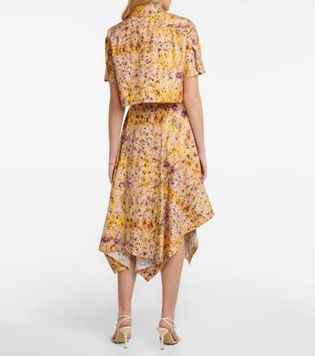 Top raccourci Ben en coton mélangé à fleurs | Altuzarra