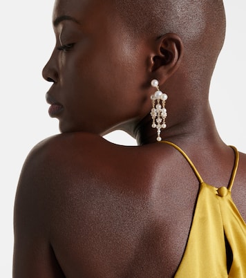 Ohrringe Jardin de Rêve aus 14kt Gelbgold (585/1000) mit Diamanten und Süßwasserperlen | Sophie Bille Brahe