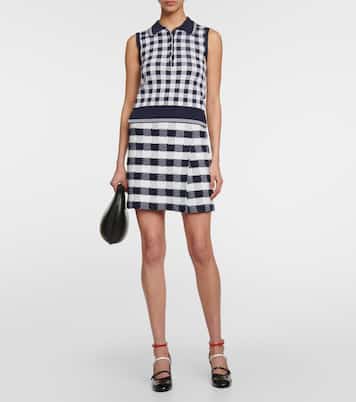 Polo en soie à carreaux | Thom Browne