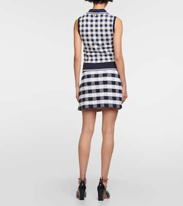 Polo en soie à carreaux | Thom Browne